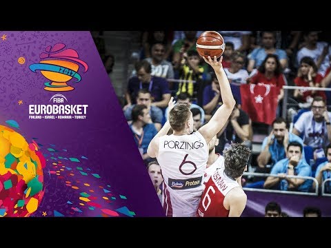Kristaps Porzingis and Cedi Osman duel in epic EuroBasket matchup!