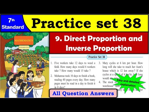 Practice Set 38 | Class 7 Maths | Chapter 9 Direct Proportion and Inverse Proportion | MH Board