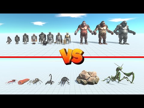 Goro The Giant Team Vs Giant Praying Mantis Team - Animal Revolt Battle Simulator