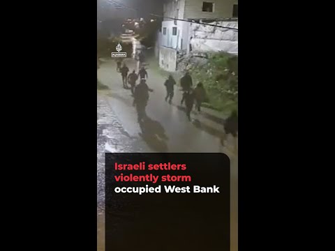 Israeli settlers violently storm through occupied West Bank | AJ#shorts