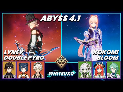 Spiral Abyss 4.1 | C0 Lyney Mono Pyro & C0 Kokomi Super Bloom | Floor 12 9 Stars  Genshin Impact