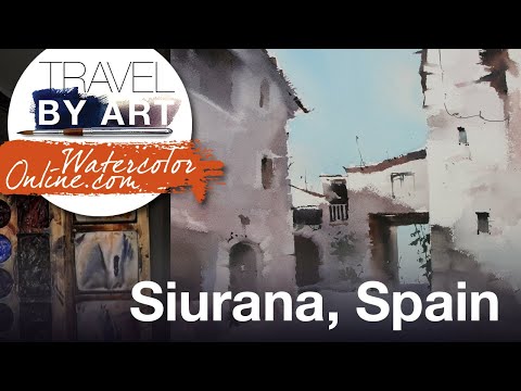 #186 Travel by Art, Ep. 58: Vila de Siurana, Espanha (Tutorial de paisagem urbana em aquarela)
