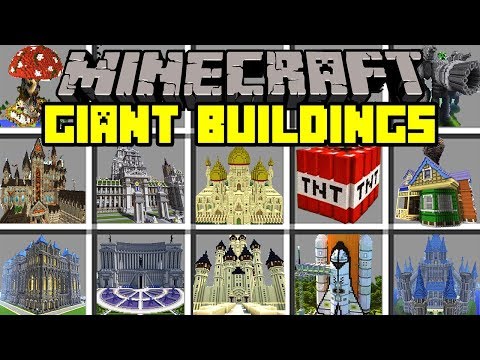MooseMods - Minecraft GIANT BUILDINGS MOD! | SPAWN GIGANTIC STRUCTURES, HOUSES, & MORE! | Modded Mini-Game