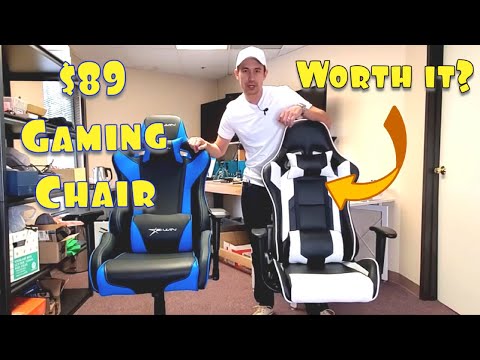Homall Gaming Chair, Video Game Chair with Footrest and Massage Lumbar Support, Ergonomic Computer Chair Height Adjustable with Swivel Seat and Headrest (White) video review thumbnail