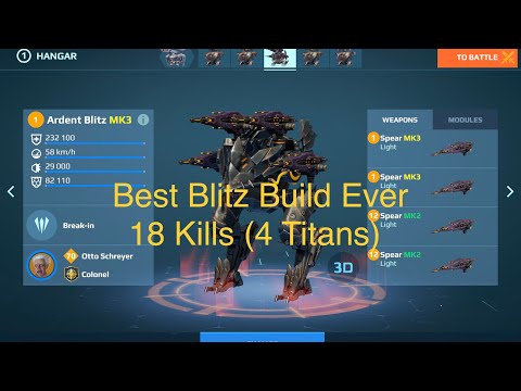 War Robots - INSANE Blitz Spear 18 Kills 4 Titans