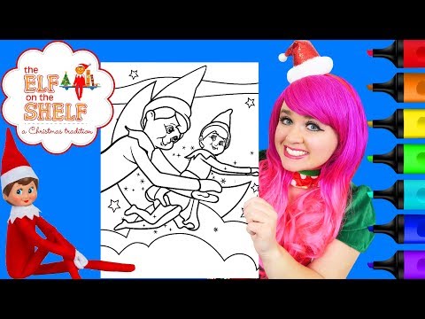 Coloring Elf on the Shelf Flying Christmas Coloring Page Prismacolor Markers | KiMMi THE CLOWN Video