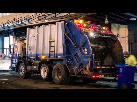 Garbage Trucks at Night!