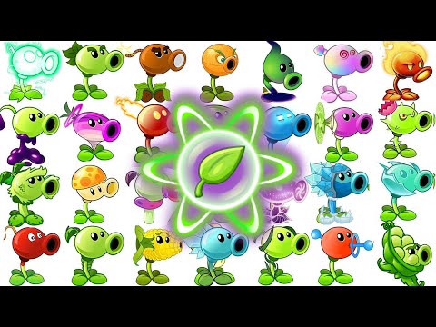 PvZ 2 Challenge - Every PEASHOOTER & All Plants POWER UP Brickhead Zombie LEVEL 5