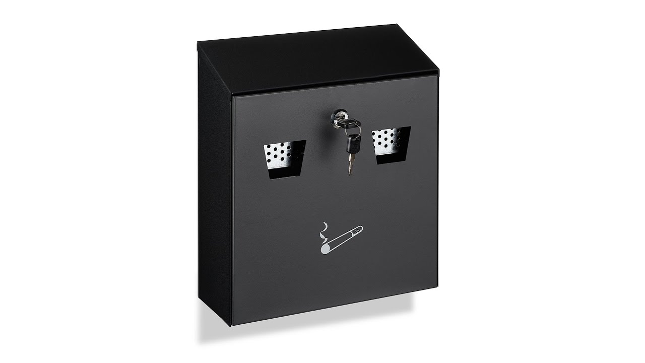 relaxdays Wandascher für aussen Schwarz/Silber