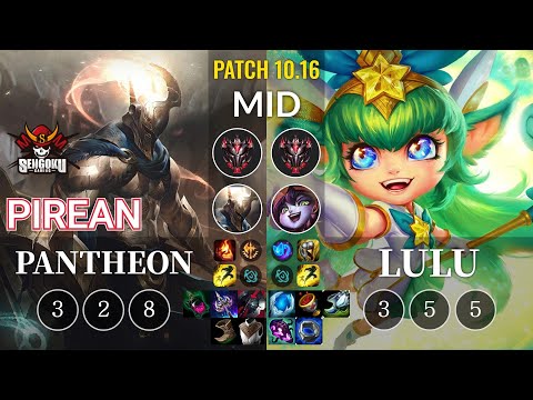 SG Pirean Pantheon vs Lulu Mid - KR Patch 10.16