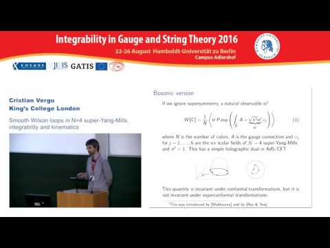 Cristian Vergu - Smooth Wilson loops in N=4 super Yang Mills, integrability and kinematics