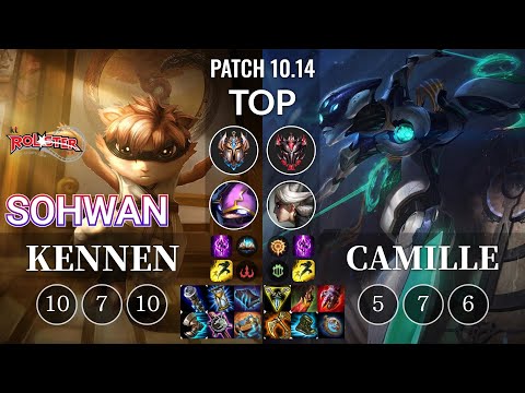 KT SoHwan Kennen vs Camille Top - KR Patch 10.14