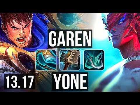 GAREN vs YONE (TOP) | Quadra, 10/1/1, 900+ games, 1.5M mastery, Legendary | NA Challenger | 13.17
