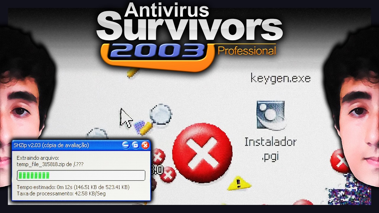 VAMPIRE SURVIVORS só que COM VÍRUS | Antivirus Survivors 2003 Professional