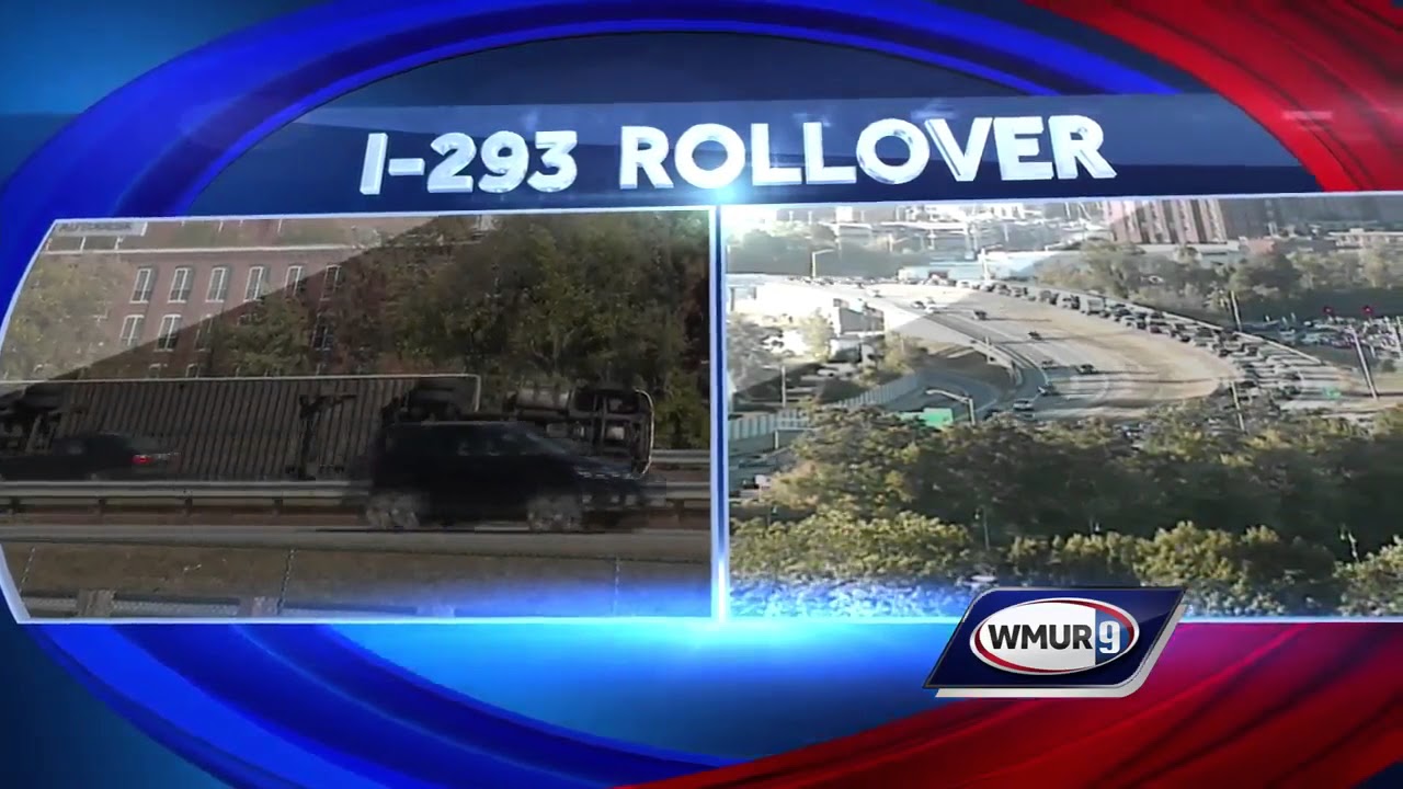 Tractor-trailer rollover causes backup on Interstate 293