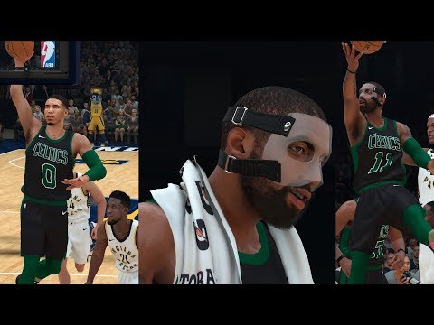 NBA 2K18 Masked Kyrie Irving CRAZY Scoring! & Jayson Tatum Highlights vs Pacers 2017.11.25