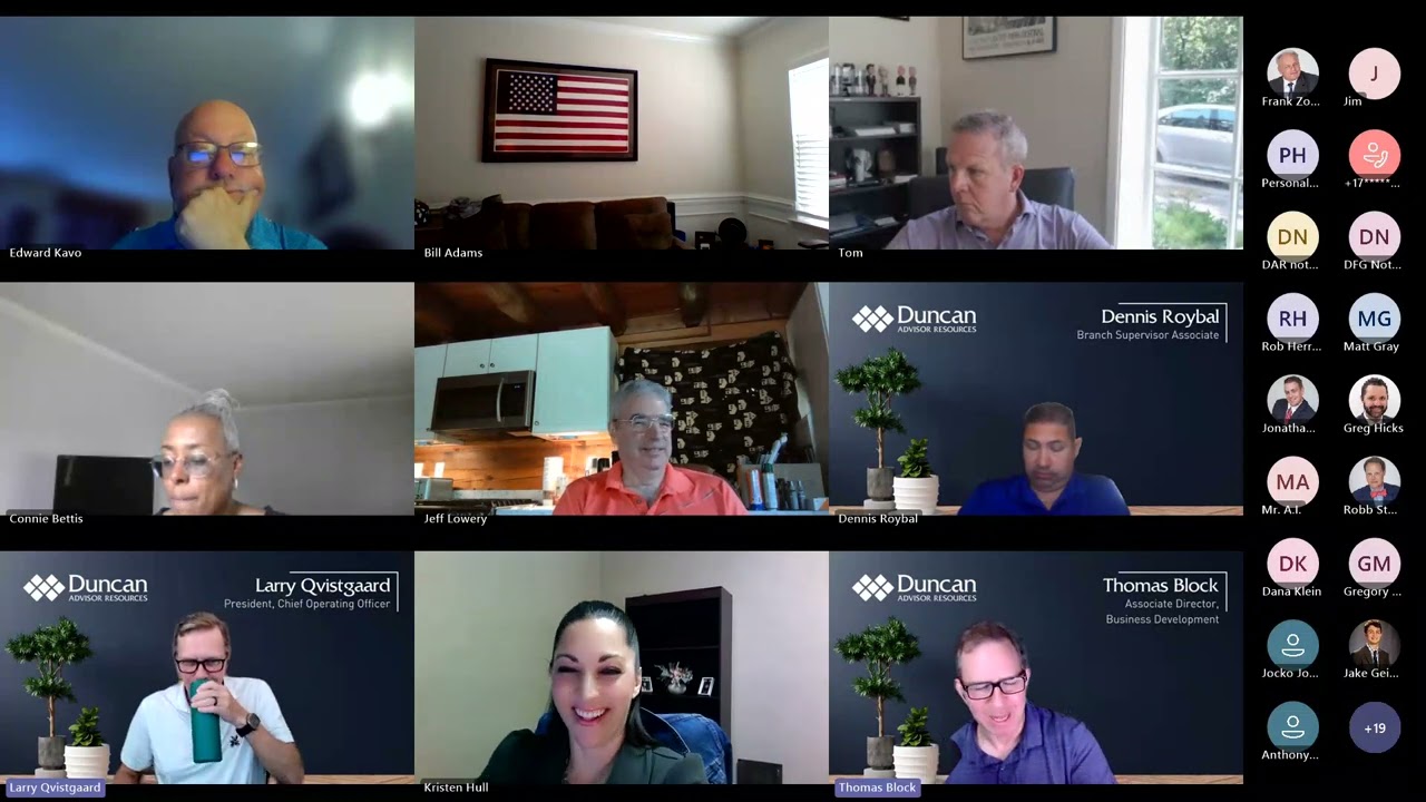 Recording Weekly Connections Call 07/16/25 with Duncan Advisor Resources (DAR) Life BGA