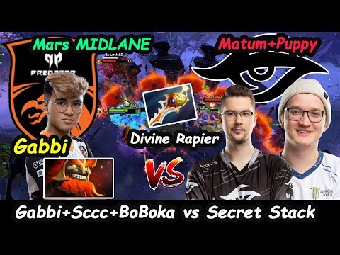 TNC.Gabbi [Mars] MIDLANE vs Secret Stack MATUMBAMAN + Puppy Divine Rapier Dota 2 pro Gameplay