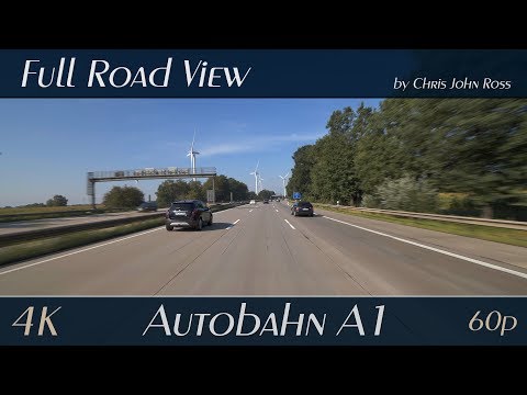 Autobahn (A1), Germany: Posthausen - Oyten - Bremer Kreuz - Bremen-Arsten - Bremen-Brinkum - 4K UHD