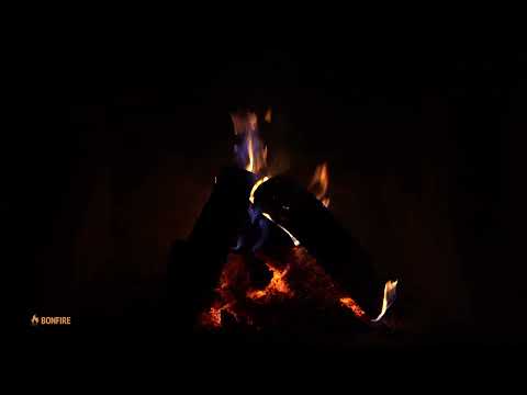 Night Fire Ambience Dark Background Clip 🔥 12h Crackling Fireplace Sounds & Black Screen 12 Hours