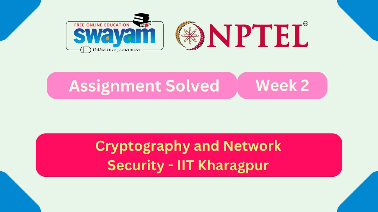Cryptography and Network Security Week 2 | NPTEL ANSWERS 2026 #nptel2026 #myswayam #nptel