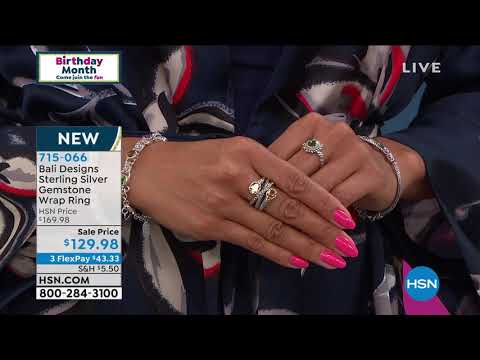 Bali Designs Sterling Silver and 18K Gemstone Wrap Ring