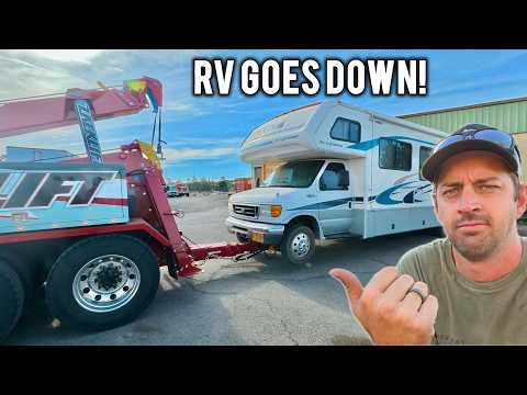 Camping Gone Wrong.  RV Goes Down And Needs A Tow 