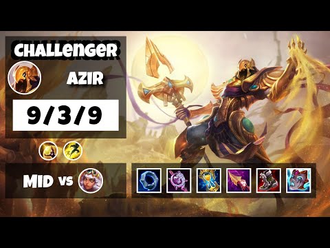 Azir vs Qiyana EU Challenger MID (9/3/9) - v11.6
