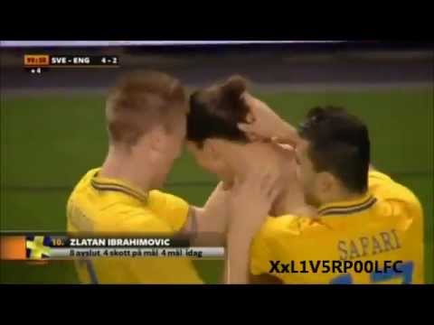 Ibrahimovic Goal Vs England 4-2 Amazing Overhead Bicycle Kick Goal - Swedish Commentary