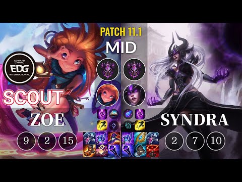 EDG Scout Zoe vs Syndra Mid - KR Patch 11.1