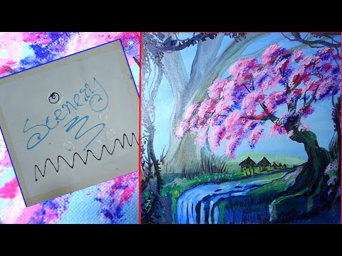 Easy Steps for Landscape Painting-Acrylic on Canvas-Nature Season/Waterfall/S.Nagender