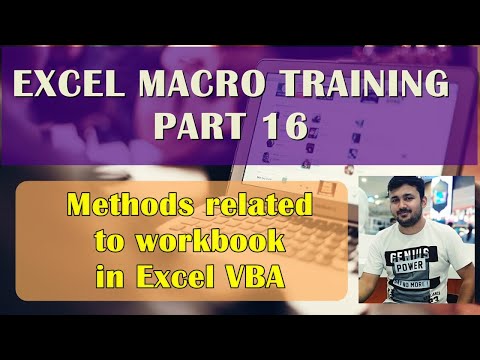 Methods related to workbook in Excel VBA - Macro - Part 16