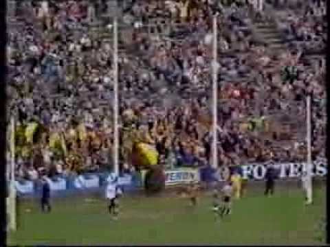 Hawthorn v Collingwood round 7 - 1990. Close finish, final minutes