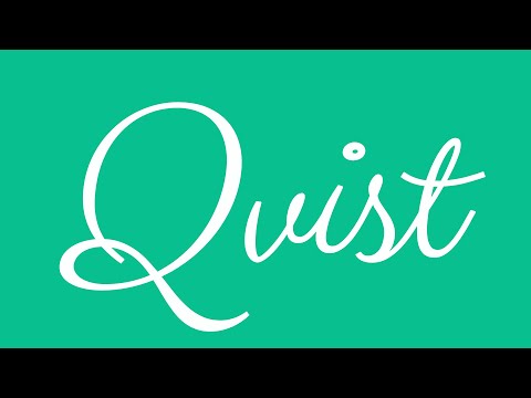 Learn how to Write the Name Qvist Signature Style in Cursive Writing