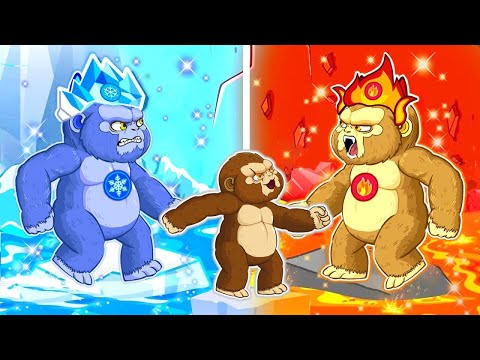 POOR BABY GODZILLA Vs KONG LIFE: Kong Fire and Kong Ice: Who'll win? | Godzilla Cartoon Animation