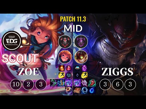 EDG Scout Zoe vs Ziggs Mid - KR Patch 11.3