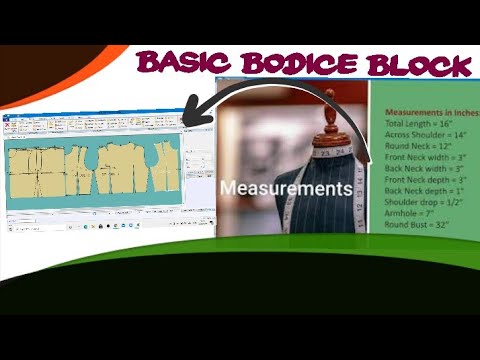 Body measurement and Basic bodice block Design in CAD