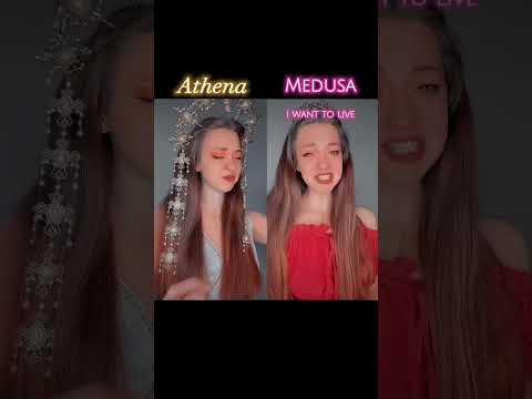 INTERPRETATION #POV Athena and Medusa 💛💚 #shorts #youtubeshorts #acting #fyp