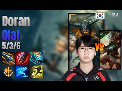 Doran Top Olaf vs Riven lol KR solo rank Full Game 15.4 | 도란 올라프 vs 리븐
