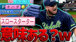 抑え適正しかないキハダにスロスタ付いたんだけど無意味すぎるから先発で使うわwwwwwwwwwwwwwwwww【パワプロ対人】