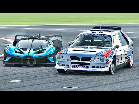 Bugatti Bolide vs Lancia Delta S4 at Top Gear Track