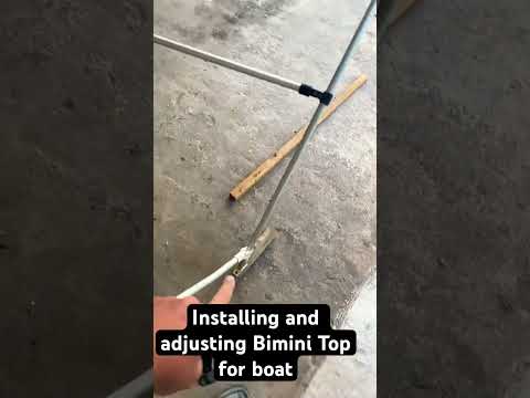 Installing and adjusting Bimini top for boat #boatrepair