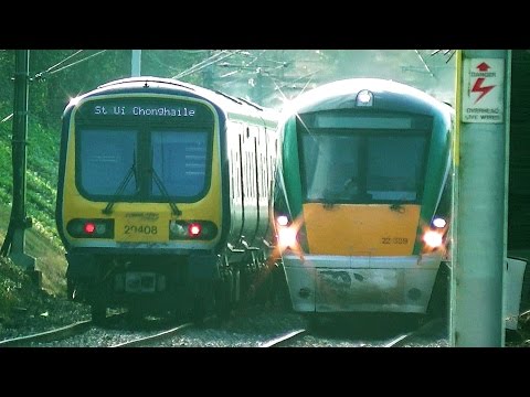 IE 29000 + 22000 Class DMU Trains - Killester Station, Dublin