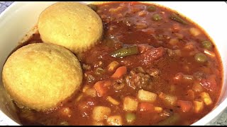 Easy Ground Beef & Vegetable Soup Recipe | EASY ONE POT MEAL
