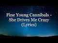 Fine Young Cannibals - She Drives Me Crazy (Lyrics HD)