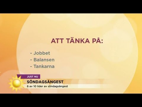 6 av 10 svenskar lider av söndagsångest - Nyhetsmorgon (TV4)