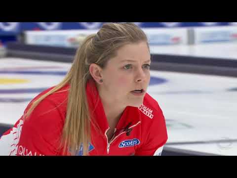 #wwcc2019 Denise Dupont (DEN) makes the stones go here, there and everywhere