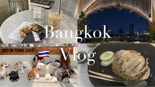 【Thailand Vlog】タイ｜バンコク｜2泊3日女子一人旅🇹🇭｜天国ドックカフェ🐶｜ルーフトップバー付きホテル｜おしゃれカフェ