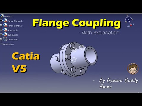 Flange Coupling Designing and Assembly| #CATIA V5- with Explanation| #flangecoupling