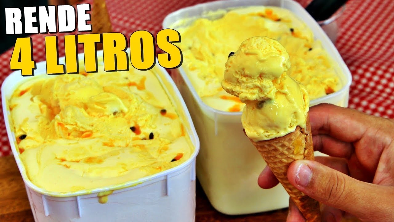 SORVETE CASEIRO DE MARACUJÁ | SUPER CREMOSO E RENDE MUITO